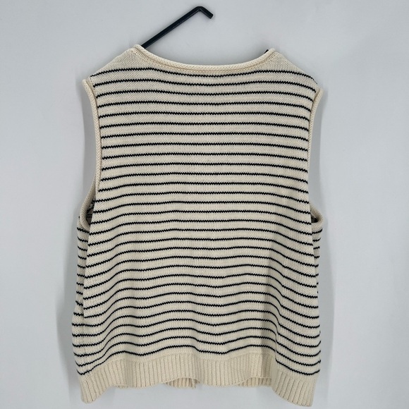 Alex Mill Bridget Striped Knit Vest In Ivory Black - Picture 7 of 7
